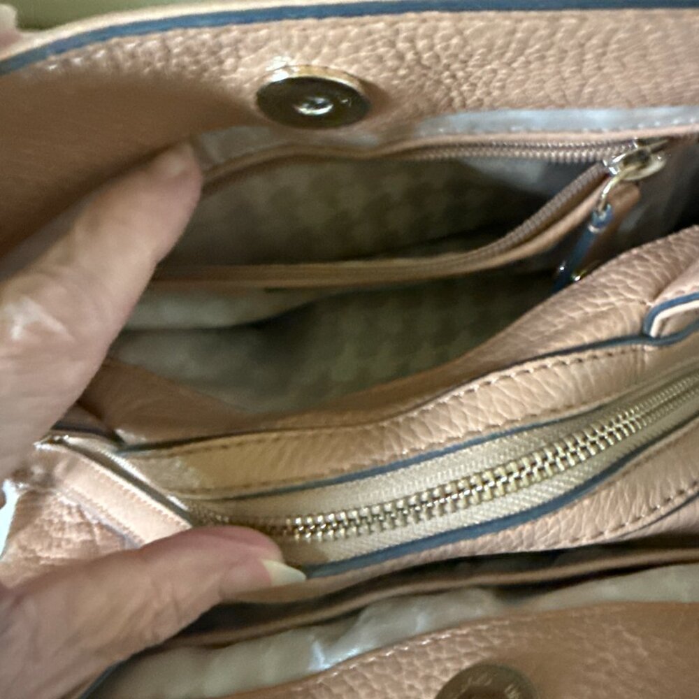 KARL LAGERFELD Triple Compartment Chain Shoulder Bag Beige Vegan Leather - Picture 14 of 14